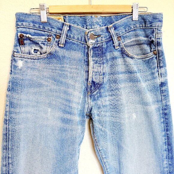 VTG Y2K Heavy Ounce Men's Relaxed Straight Leg Button Fly Jeans Size 32/32 - Picture 3 of 15